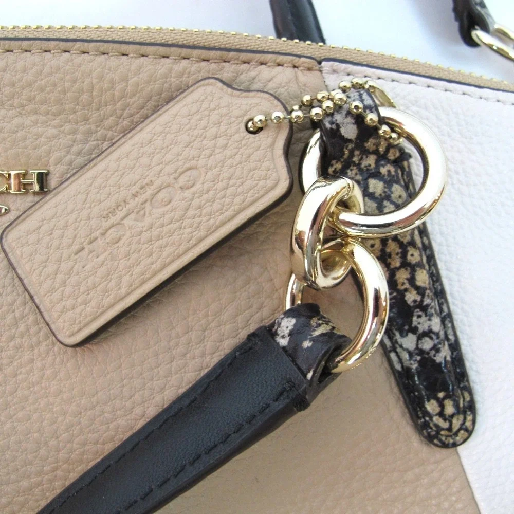 Coach Small Kelsey Two Tone Tan Satchel Handbag Purse F38441‎ MSRP $350